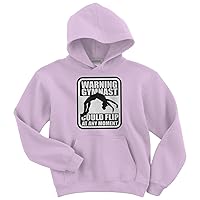 Threadrock Big Girls' Warning Gymnast Could Flip Youth Hoodie Sweatshirt