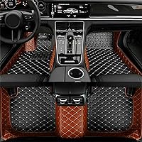 Custom Luxury Floor Car Floor Mats Compatible with BMW All Models 1998-2023 (Black Beige+Brown)