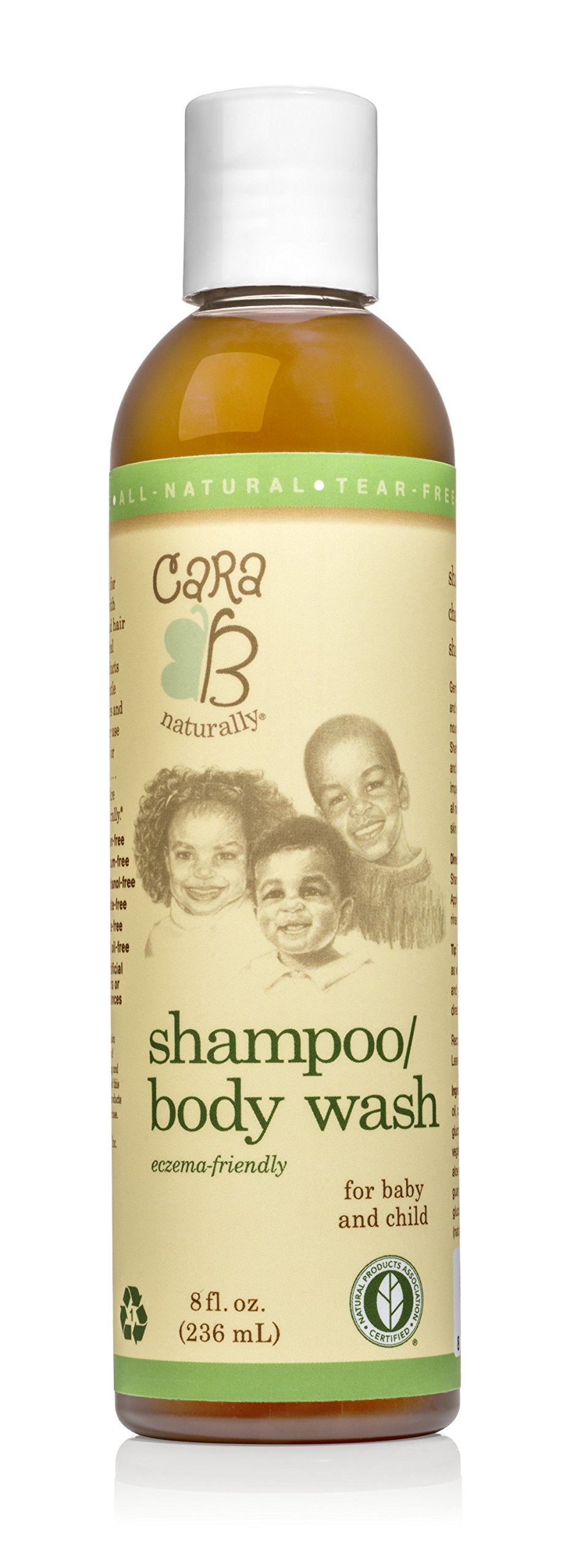 CARA B Naturally Baby Shampoo and Body Wash for Textured, Curly Hair - Eczema-Friendly Formula – No Parabens, Sulfates, Phthalates - 8 Ounces