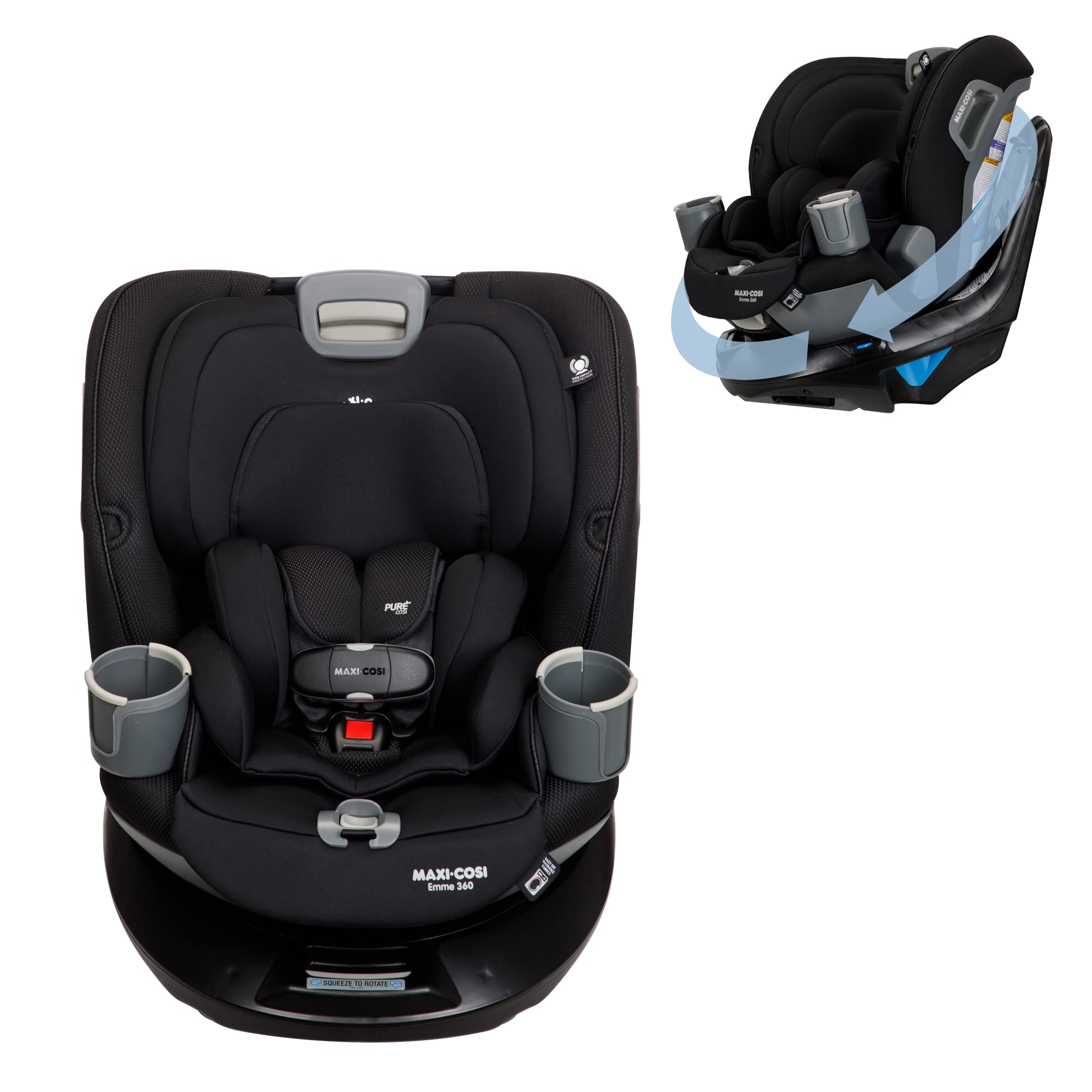 Maxi-Cosi Emme 360 Rotating All-in-One Convertible Car Seat, Midnight Black