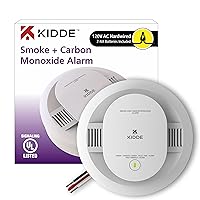 Kidde Hardwired Smoke & Carbon Monoxide Detector, AA Battery Backup, Interconnectable, LED Warning Light Indicators