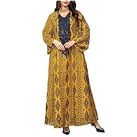 Party Evening Dresses for Women Dubai Muslim Vintage Ethnic Sequin Gold Thread Embroider Abaya Moroccan Kaftan
