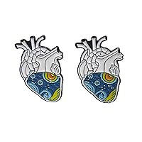 Vincent Van Gogh Starry Night Love Anatomical Heart Cufflinks