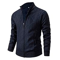 Winter Sweater Mens Autumn And Winter Fashion Casual Sweater Coat With Velvet Padded Sweater Knitted Cardigan