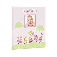Animal Train Baby Memory Book, Cherish Every Precious Moment of Your Babys First Years, Pink, Jungle Jane