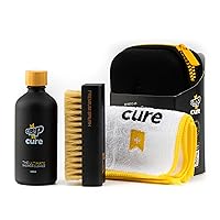 Crep Protect Shoe Cleaner Kit - Cure Premium Sneaker Cleaning Travel Kit with 3.5oz Solution, Premium Brush, and Microfiber Cloth