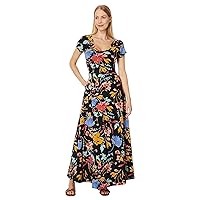 Pact Women's Fit & Flare Crossback Maxi Dress