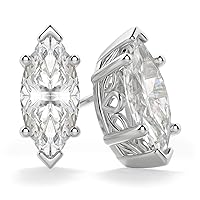 4.00CT Marquise Brilliant Cut, VVS1 Clarity, Colorless Moissanite Stone, 925 Sterling Silver Earring, Filigree Stud Earrings, Anniversary Earrings, Birthday Gift, Dress Earring