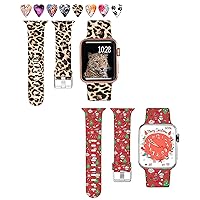 Christmas Holiday Apple Watch Band Compatible with Apple Watch 42mm 44mm 45mm 49mm for women bands for Iwatch Series 8 7 6 5 4 3 2 1 SE Ultra Smartwatch Band, S/M