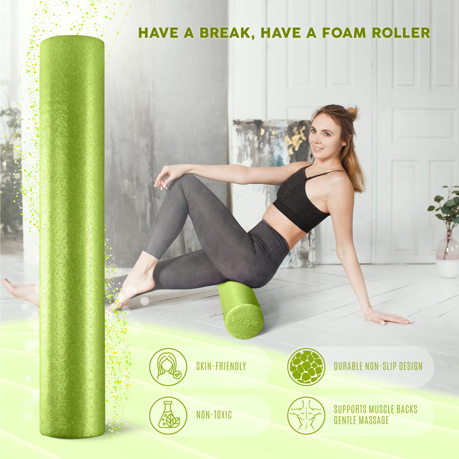 Yes4All High-Density Round EPP Foam Roller 12