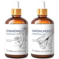 HIQILI Chamomile Essential Oil and Sandalwood Essential Oil, 100% Pure Natural for Diffuser - 3.38 Fl Oz