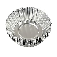 20pcs Silver Tone Aluminum Egg Tart Mold Mould Makers Cupcake Cake Cookie Mold Lined Mould Tin Baking Tool 7cm