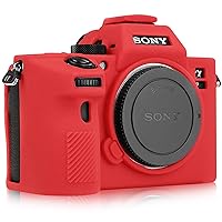 Sony A7III Case, Professional Silicone Rubber Detachable Protective Camera Case Cover, Compatible with Sony A7 III A7 RIII Sony ILCE-7RIII A73 A7R3 (Red)