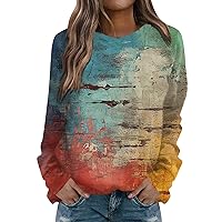 Women's Plus Size Tops Casual Fashion Flower Printing Long Sleeve O-Neck Pullover Top Blouse Lace Shirts, S-3XL