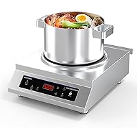 Commercial Induction Cooktop,Professional Induction Cooktop, 5000W Hot Plate with LCD Touch control 4 Hours Timer, 16 Power Levels,Auto-Shut-Off,Induction stove top 220-240V