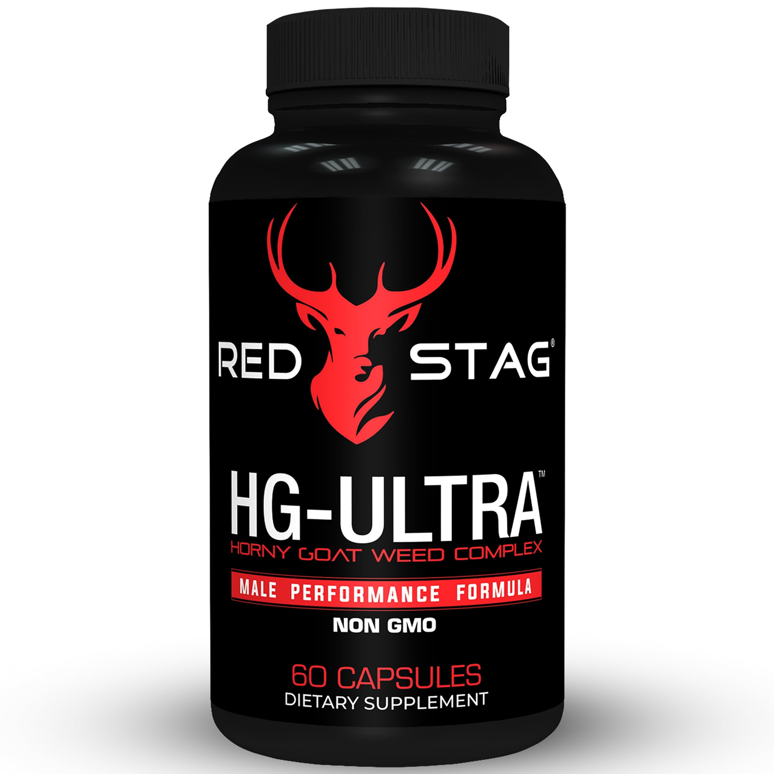 Supplement for Men - Red Stag HG Ultra Horny Goat Weed Extract with Maca Root Powder, Tribulus Terrestris, Saw Palmetto & Tongkat Ali Powder for Low T & Male Enhancement - 60 Capsules