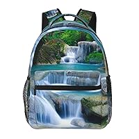 Waterfall Stream 16 Inch Laptop Backpack Lightweight Casual Backpack For Man Woman Laptop Travel Daypacks