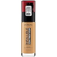 L'Oreal Paris Makeup Infallible Up to 24 Hour Fresh Wear Lightweight Foundation, Toasted Almond, 1 Fl Oz.