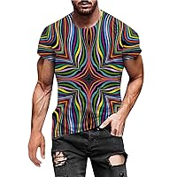 Mens Casual Graphic Shirts Crew-Neck Short Sleeve Shirt for Men Loose Fit Athletic T Shirt Fashion Beach Tees