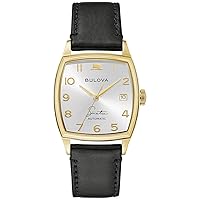 Bulova Men's Frank Sinatra 'Young at Heart' Black Leather Strap Watch | 33.5mm | 97B197