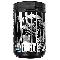 Animal Fury - Pre Workout Powder Supplement for Energy and Focus - 5g BCAA, 350mg Caffeine, Nitric Oxide, Without Creatine - Powerful Stimulant for Bodybuilders - Ice Pop, 30 count