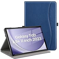 ZtotopCases for Samsung Galaxy Tab A9 Plus 11 Inch 5G 2023 Case, Premium PU Leather Cover with Hand Strap, Front Pocket, Auto Wake/Sleep & Multi-Angles for Tablet A9+ 11'' (SM-X210/X216/X218), Blue