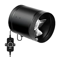YSSOA 6 Inch Inline Booster Duct Fan with Speed Controller, HVAC Exhaust Ventilation Blower with Low Noise for Attics, Bathrooms, Kitchens, Workshops and Basements