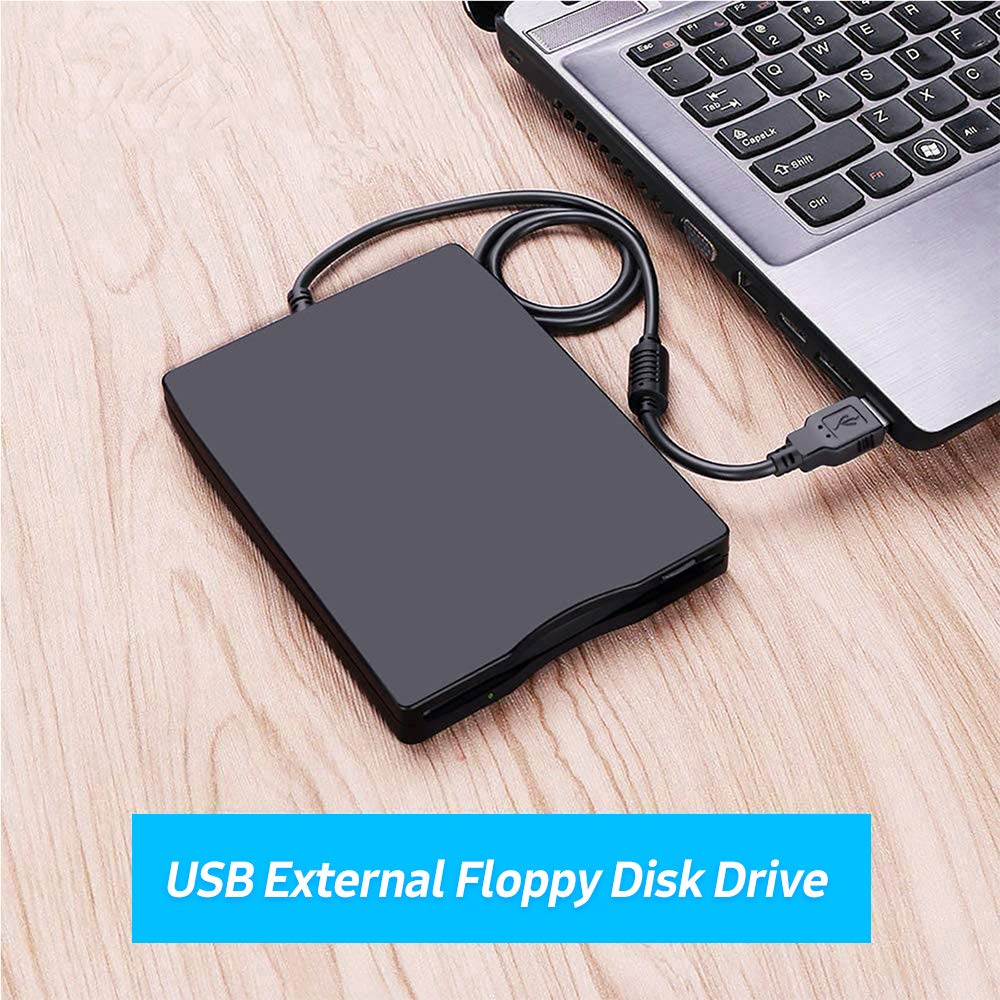 USB External Floppy Disk Drive Portable 5 inch Floppy Disk Drive USB Interface Plug and Play Low Noise for PC Lap Black