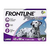 Plus for Dogs Flea and Tick Treatment (Large Dog, 45-88 lbs.) 8 Doses (Purple Box) ( Packaging May Vary )