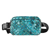 Teal Mermaid Fanny Packs for Women Everywhere Belt Bag Fanny Pack Crossbody Bags for Women Girls Fashion Waist Packs with Adjustable Strap Sling Bag for Travel Sports Shopping Hiking