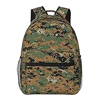 Green Army Digital Camouflage Printed Lightweight Backpack Travel Laptop Bag Gym Backpack Casual Daypack