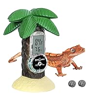 REPTI ZOO Coconut Tree Reptile Terrarium Thermometer Hygrometer, Magnetic Digital Thermometer and Humidity Gauge for Gecko Snake Bearded Dragon Turtle | Reptile Tank Decor Accessories
