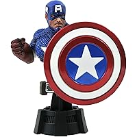 Diamond Select Toys Marvel Comics: Captain America 1:7 Scale Resin Bust, Multicolor, 6 inches