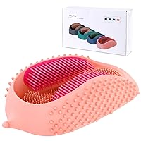 Lu-lala Shower Foot Scrubber - Portable Manual Foot Massager Cleaner Care for Soothe Feet Neuropathy Achy, Improve Foot Circulation - Wet and Dry use, Fits Plus Size Feet (Pink-Rose)