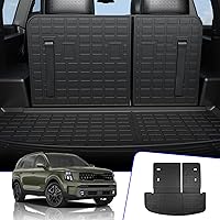 Rongtaod Cargo Mat Compatible with 2020-2024 Kia Telluride Cargo Liner Trunk Mat TPE All Weather Back Seat Cover Protector 2023 Telluride Accessories (Trunk Mat with Backrest Mat)