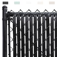 Chain-Link Fence Blade Slats with Bottom Lock (4-ft, Black)