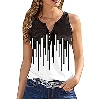 Womens Tank Tops Scoop Neck Half Button Tank Top Summer Casual Solid Color Sleeveless Lightweight Yoga Shirts Blouse