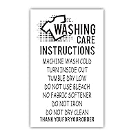 50 T-Shirt Washing Instructions Cards, Shirt Care Instruction Cards, Care Instructions Insert for Small Business Packaging, Customer Directions Cards, Small Online Shop Package Insert