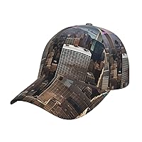 Trendy Unisex Hip Hop Trucker Cap,Lightweight and Breathable Print Baseball Cap Sport Hat with UV Protection New York Fashion City Black