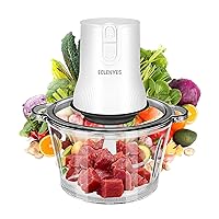 Electric Food Processor, 2L Meat Grinder with 2 Speed Food Chopper & Vegetable Chopper, 8 Cup with Powerful 350W Food Chopper for Vegetables, Fruits, Meat, Nuts, Beans, etc（4 Sharp Blades）