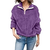 Oversized Sweatshirt for Women Casual Long Sleeve Zipper Drawstring Loose Quarter Zip Pullover Tops Design Hoodies