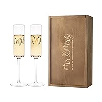 AW BRIDAL Wedding Champagne Flutes set of 2, Crystal Champagne Flutes for Mr and Mrs,Valentine's Day Housewarming Gifts, Wedding Gift Bridal Shower Gift Engagement Gift for Bride and Groom