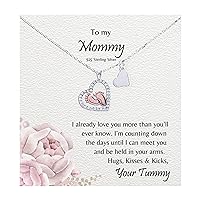New Mommy Gift From Tummy for Mom to Be Necklace Sterling Silver 1st Mother's Day Pregnancy Baby Shower Push Present First Time Expecting Mama pregnant wife daughter in law