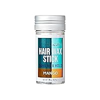 KISS COLORS & CARE 24 Hour Maximum Hold Edge Fixer Hair Wax Styling Stick, Non-Oily, Flake-Free, Biotin B7, Castor Oil, & Shea Butter Infused, Net Wt, 76g (2.7 oz.) - Mango Scent