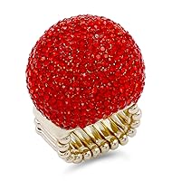 Lavencious Snowball Rhinestone Cocktail Stretch Ring Party Ring for Women Free Sizes for 6 to 10