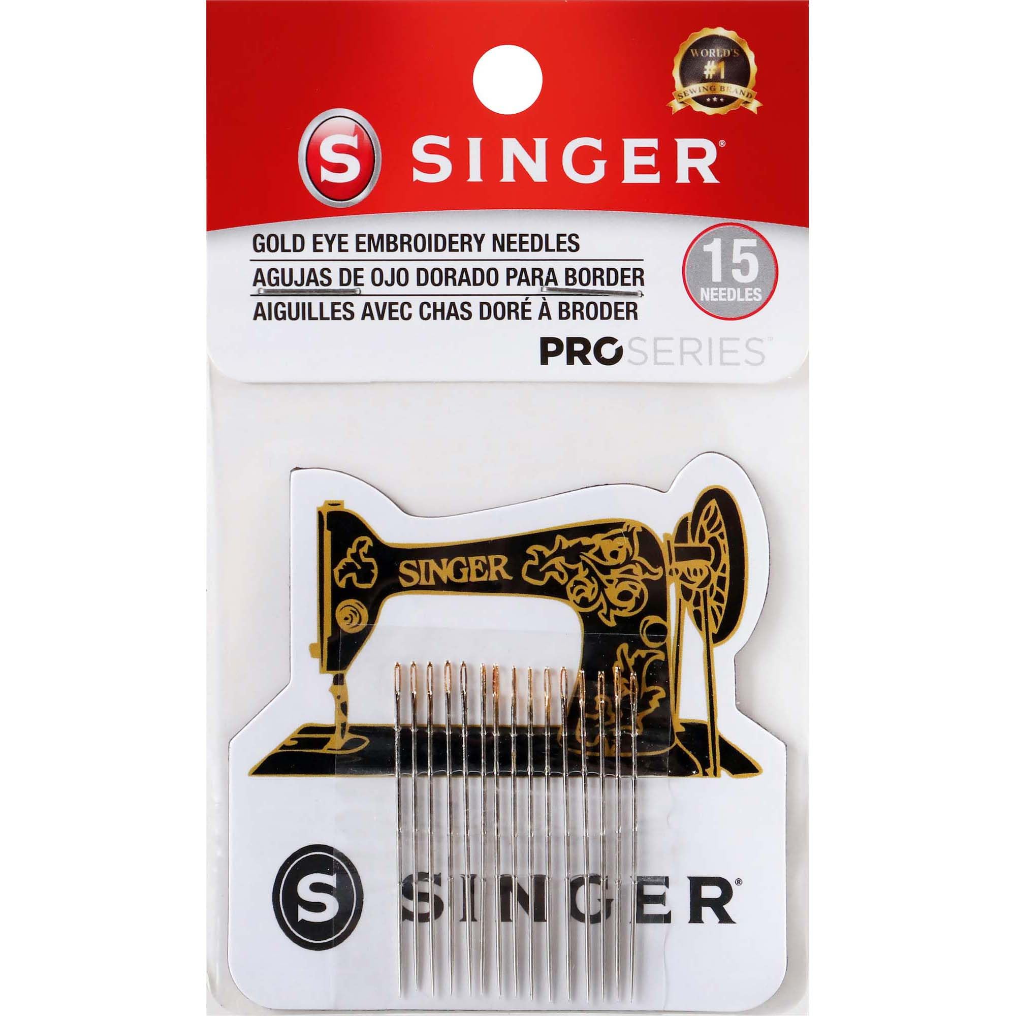 SINGER 04325 ProSeries Quilter's Embroidery Needles with Magnet, 15-Count