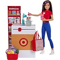 Barbie Toys, Skipper Doll and Target First Jobs Set with Checkout Stand Featuring Working Conveyor Belt and 9 Additional Accessories