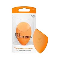 Real Techniques Miracle Complexion Sponge, Beauty Sponge, Makeup Blending & Foundation Application, Streak-Free, Full Coverage Finish, Vegan, Cruelty & Latex-Free, 1 Count