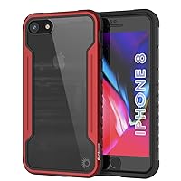 Punkcase iPhone 8 [Armor Stealth Series] Ultra Thin & Protective Military Grade Multilayer Cover W/Aluminum Frame [Clear Back] Ultimate Drop Protection for Your iPhone 8 (4.7