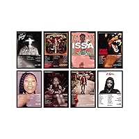 Glodse Rapper 21 Savage Poster Album Cover Posters for Room Aesthetic Hip Hop Wall Art Girl and Boy Teens Dorm Decor Set of 8 8x12 inch Unframed